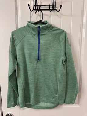 Vineyard Vines Mint Green Performance Quarter-Zip with Blue Trim
